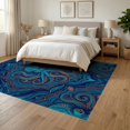 thumbnail image 3 of ODIKA 6'x9' Washable Area Rug Easy Care, Non-Shedding, Circle Tentacle Spiral Motif Symmetrical Maritime Theme Cover for Queen Size Bedroom Under Bed Master Suite, 3 of 7