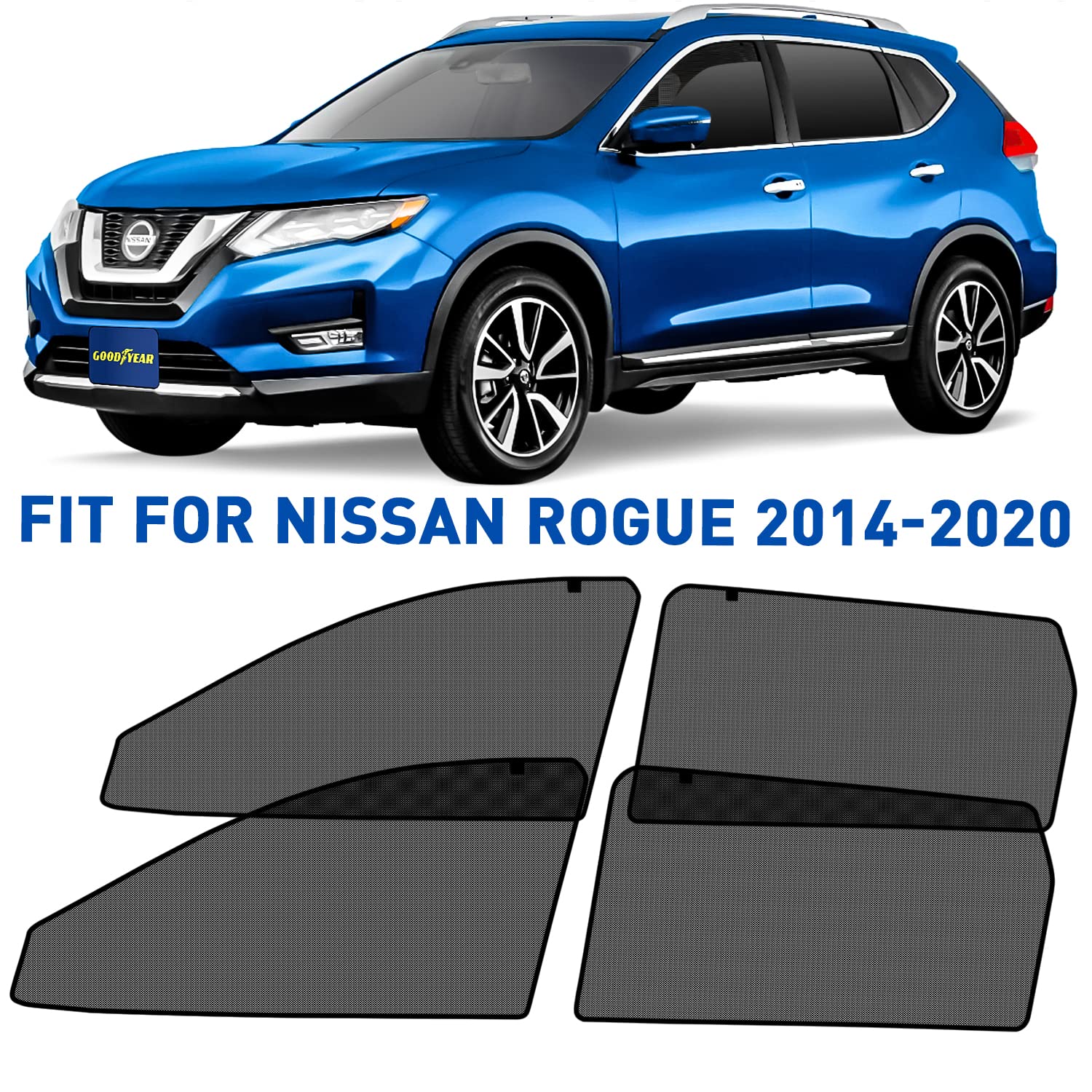 Goodyear Car Window Sunshade for Nissan Rogue 20142020, 4pcs