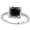 Platinum, variant on Victorian Halo Style Square Shaped Pave Set Round Diamond Engagement Ring w/a 1 Carat Princess Cut Black Diamond Heirloom Quality 14K White Gold 1.3 Carat Size: 7