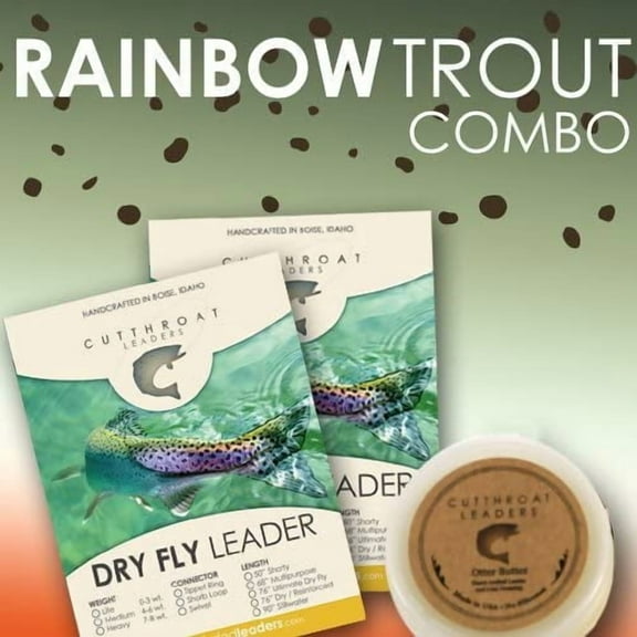 G3C65LCutthroat Leader Rainbow Trout Combo 2-Leaders- floatant-FBA