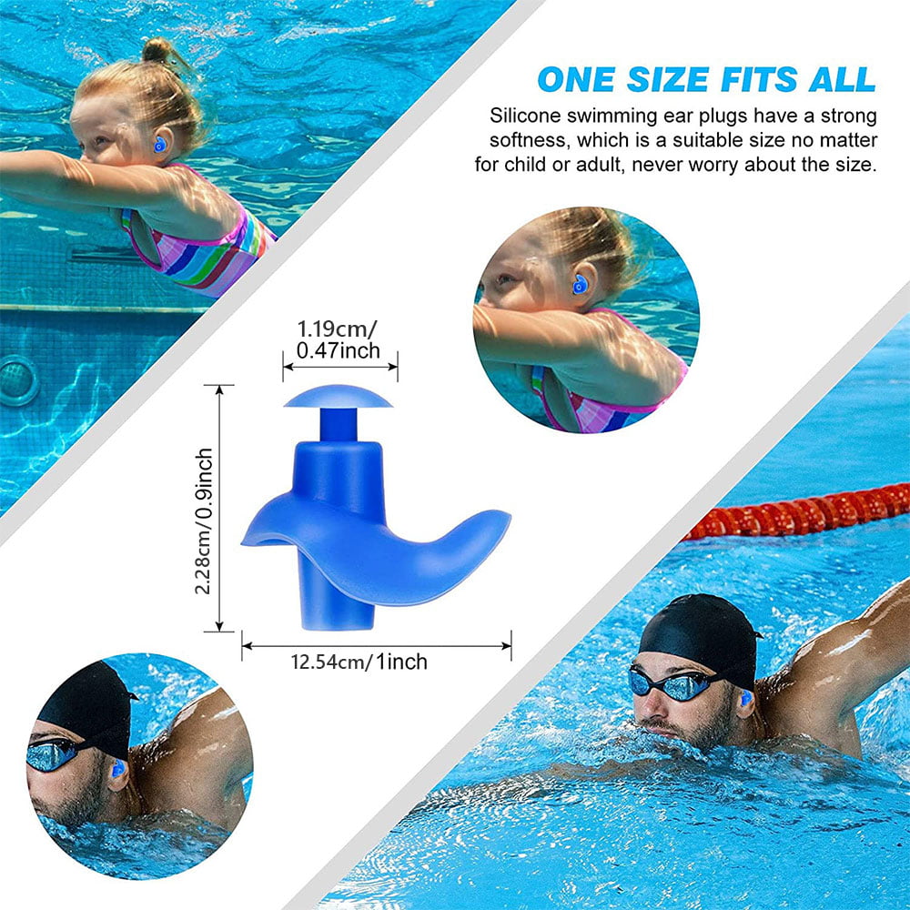 2/4 x Silicone Ear Plugs Nose Clip Set Cases Swimming Diving Pool Sea Adult Kids 