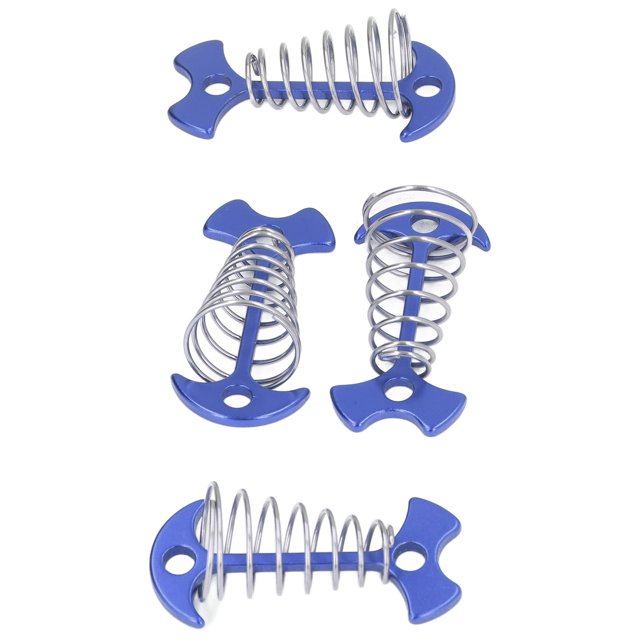 Tent Nails, 77mm Length Sturdy Non Slip Tent Pegs Adjustable With Spring For Camping Blue