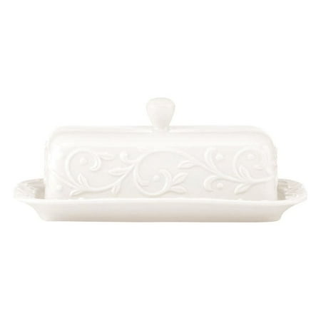 Lenox Opal Innocence Carved Covered Butter Dish