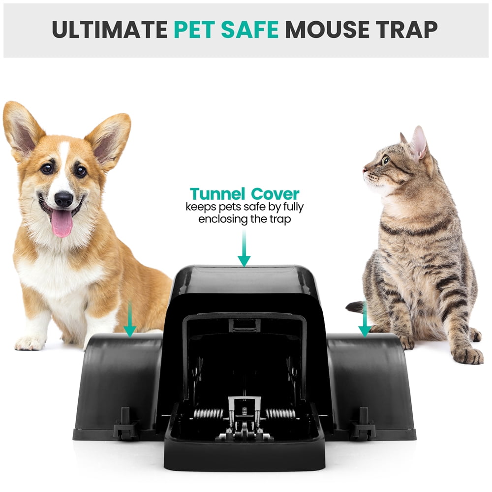 Exuby Pet-Safe Mouse Trap with Tunnel Design Dual Entry for Better Capture Rate No Harmful Poison, 2 Pack