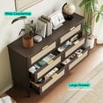 thumbnail image 6 of Linsy Home Rattan Dressers for Bedroom, Wide Chest of 6 Drawers, Dark Brown, 6 of 10