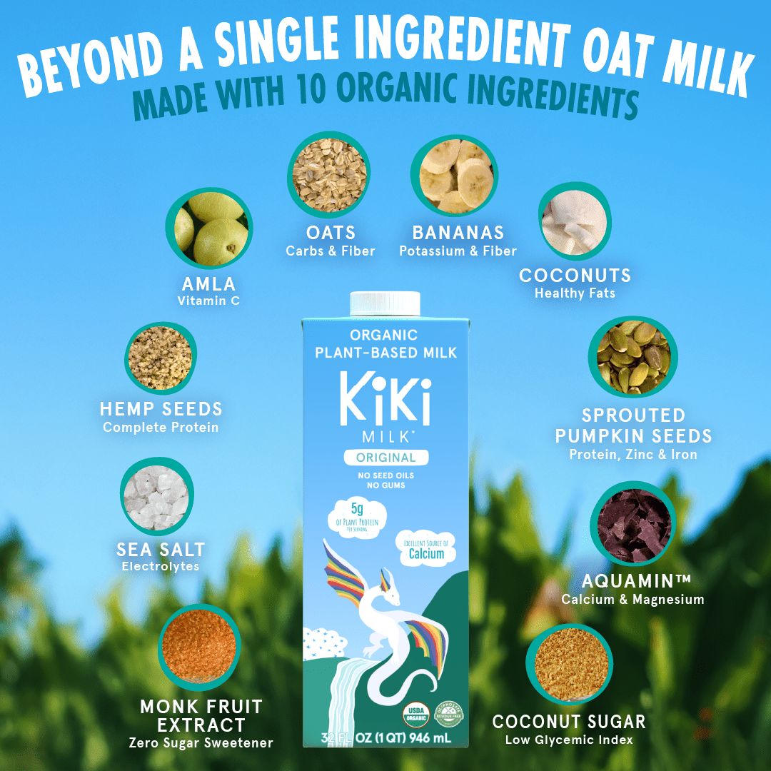 Original Kiki Milk - Organic Plant-Based Milk - Shelf Stable - (32 oz pack of 6)