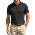 thumbnail image 2 of Knitted Polo Shirts for Men Henley Short Sleeve Button Up Tees Causal Loose Textured T Shirts, 2XL, 2 of 6