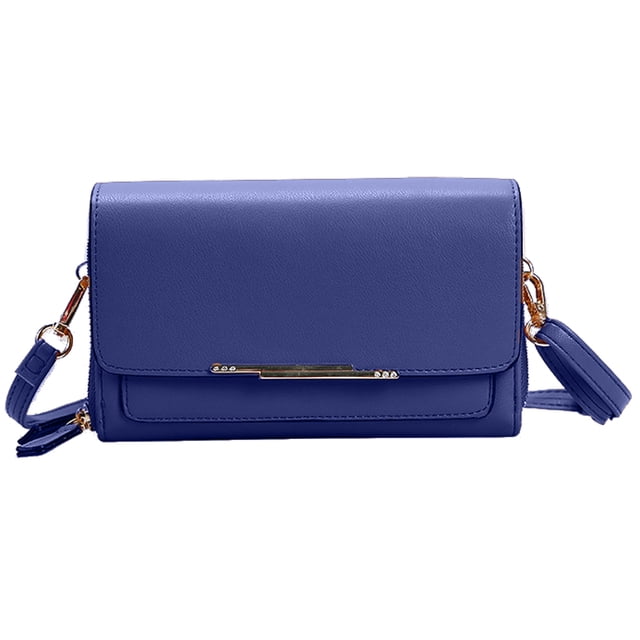 Dinheiro Bolso de mujer, bolso de hombro multifuncional de gran capacidadAzul