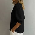 thumbnail image 4 of Vrorvz Printed Top Womens 3/4 Sleeve Button down Collared Tops Summer Business Blouses Casual Work Outfit, 4 of 5