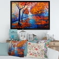 thumbnail image 3 of Designart 'Orange Autumn Landscape With Little Road III' Traditional Framed Art Print, 3 of 4