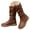 Brown, variant on Mepaouo Women's Mid Calf Riding Boots Round Toe Motorcycle Booties Side Zipper Winter Flats Shoes