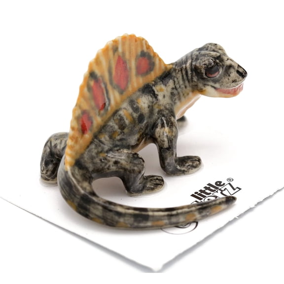 Little Critterz Dinosaurs Dimetrodon "Sail" Animal - Handcrafted Home Decor Animal Decorative Figurine - Miniature Porcelain Figurine