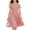 Pink, variant on Girls Red Lace Dress Ruffle Sleeve Formal Party Dress Kids Floral Embroidery Dress for Wedding & Holidays Pink Size 8-
