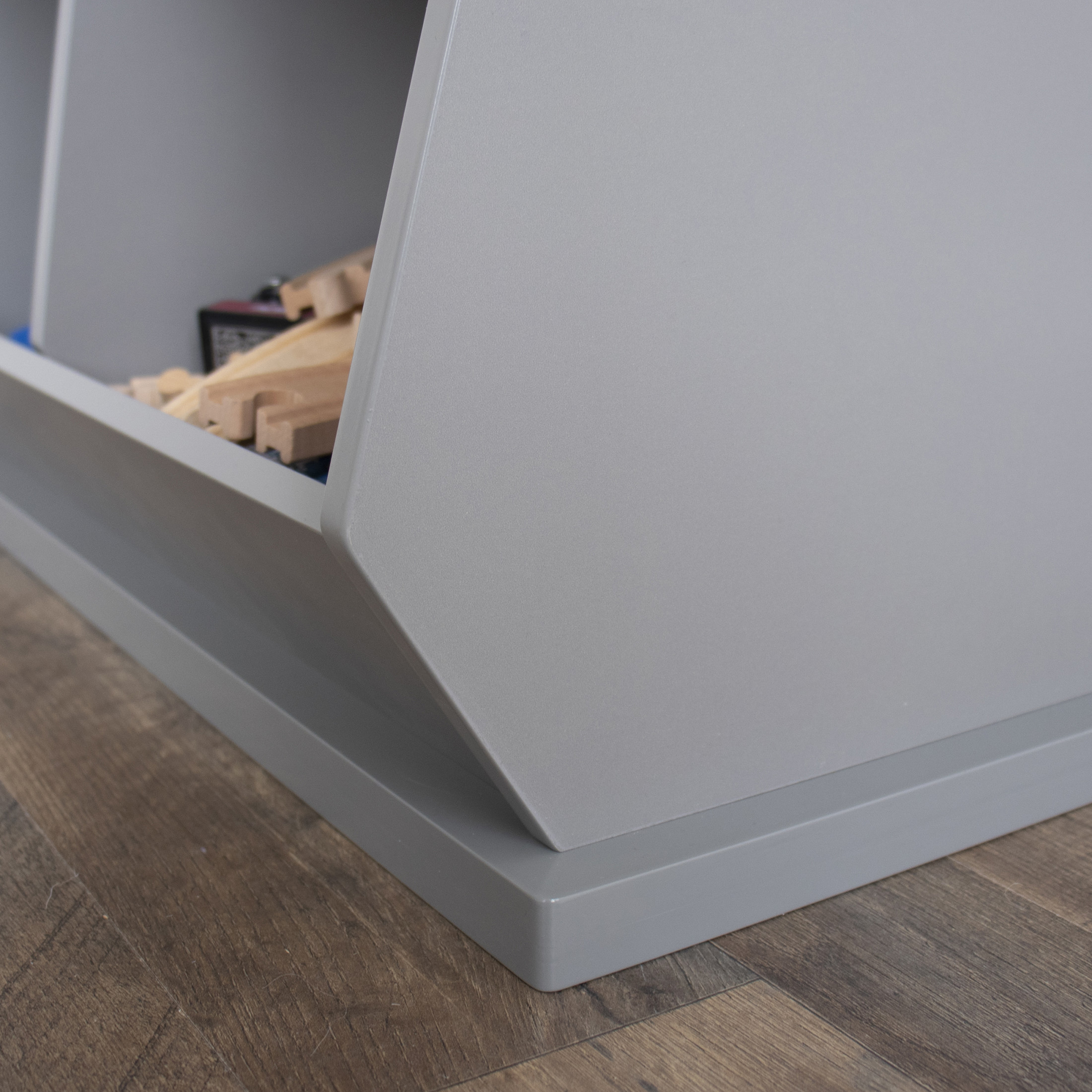 Humble Crew Wood Toy Storage Cubby and Kids Bookcase, Grey