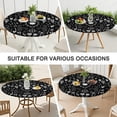 thumbnail image 7 of Black Gothic Skull Cat Pattern Round Fitted Tablecloth with Elastic Edge,Dining Table Cover Waterproof,Outdoor Round Tablecloth for Camping,Dining,Indoor and Outdoor, 7 of 7