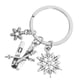 thumbnail image 2 of Llavero de copos de nieve con llavero con llavero de metal de metal con temas de deportes de invierno, 2 of 5