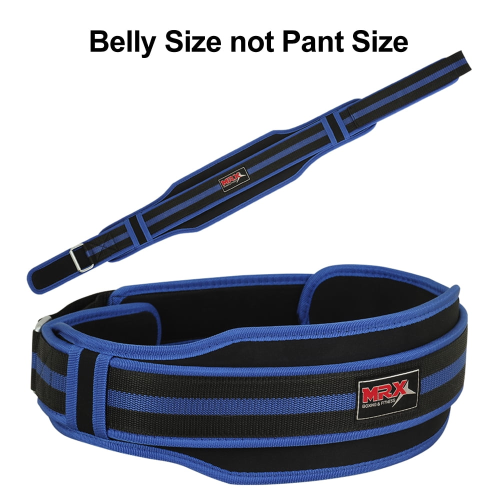 L/XL Weight Lifting Belt Gym Fitness 8 inch Wide Back Supports Neoprene BLUE 