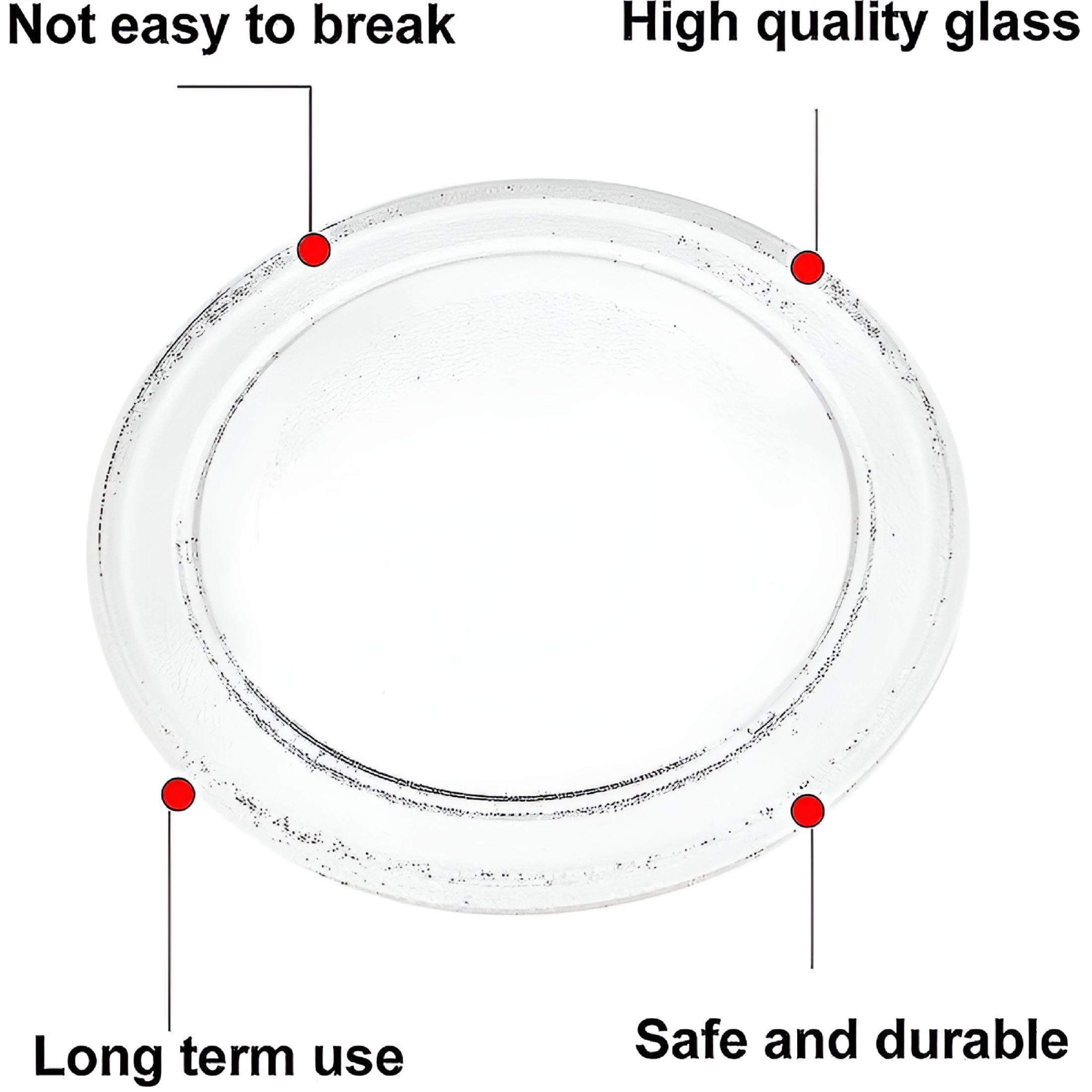 ACDANC 2026 New Microwave Oven Glass Plate Microwave Glass Turntable Plate Replacement Flat Base Glass Tray for Microwave, Oven, Kitchen Appliance, Countertop 24.5Cm 9.6"Es (Flat Bottom)