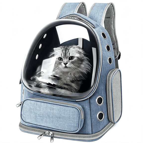 AOMRCOL Cat Backpack Carrier,Breathable Cat Bubble Backpack Large Space Cat Carrier Backpack for Kitty Small Dog,Foldable Airline Approved Cat Backpack,Transparent Pet Travel Backpack Up