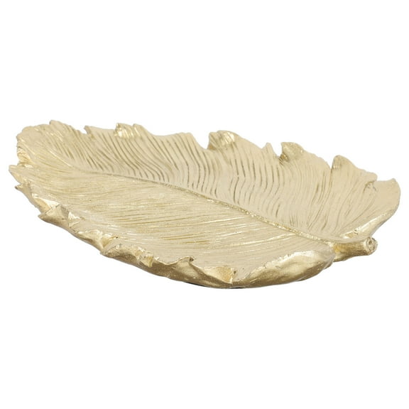 OATIPHO Leaf-Shaped Metal Jewelry Plate Elegant and Practical 1Pc