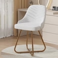thumbnail image 4 of VECELO Set of 2 Upholstered Velvet Accent Chairs, Vanity Chair With Gold Cross Base For Bedroom, Home Office, Vanity, 4 of 9