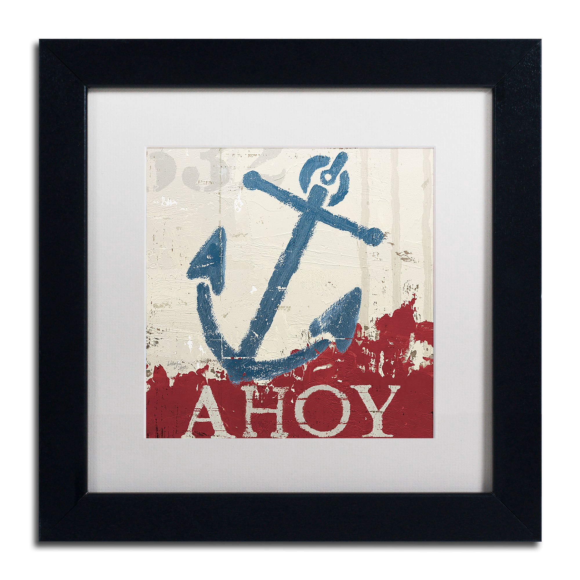 Trademark Fine Art "Nautical IV Red" Canvas Art by Wellington Studio, White Matte, Wood Frame