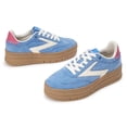 thumbnail image 6 of LUCKY STEP Womens Suede Thick Sole Sneakers Retro Rubber Fashion Casual Shoes,Blue&White, 6 of 7
