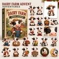 thumbnail image 2 of Christmas Advent Calendar, Dairy Farm Cow Themed 24 Acrylic Mini Christmas Ornaments Set, Holiday Countdown Gift for Student, 2 of 6