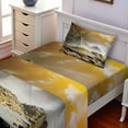 thumbnail image 2 of Ambesonne Egyptian Fitted & Top Sheet Set with Sham, Pyramids with Clouds Image, Cream Orange, 2 of 5