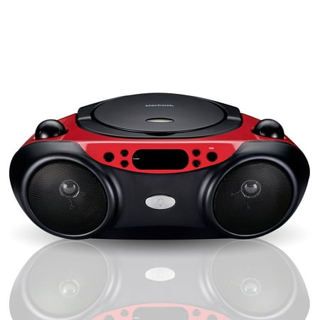 Blackweb Bluetooth CD Player with FM Radio, Red and (Best Cd Radio Boombox)
