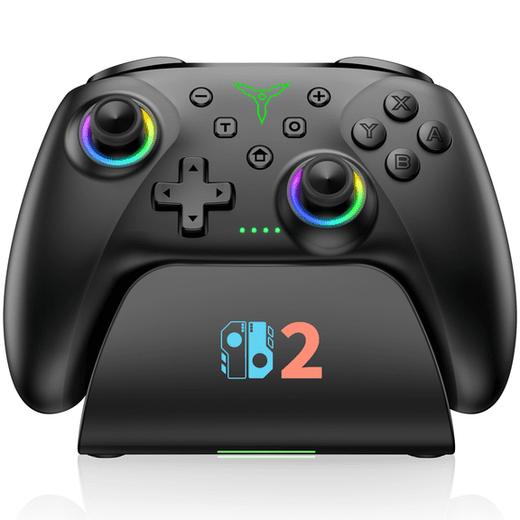 ESYWEN Switch 2 Controller for Nintendo Switch/OLED/Lite with Charging Dock, Hall Effect Joysticks & Triggers, Turbo, Macro