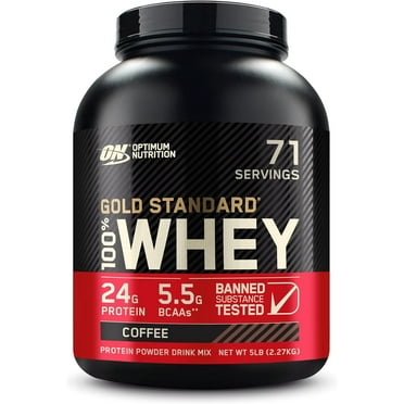 Optimum Nutrition Gold Standard 100% Whey Protein Powder, Coffee, 24g Protein, 5 Lb