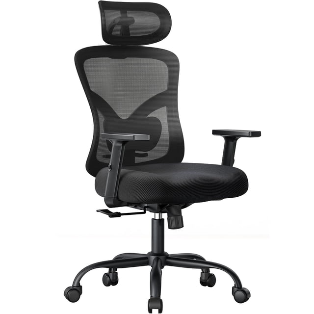 Silla de oficina NOBLEWELL ergonómica con soporte lumbar y reposacabezas