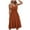 A0810-Orange, variant on QUINDOS Dresses for Women Sleeveless V-neck Beach Sundress Sun Dresses Summer Loose Pleated Solid Color Knee Length Midi Dresses for Women