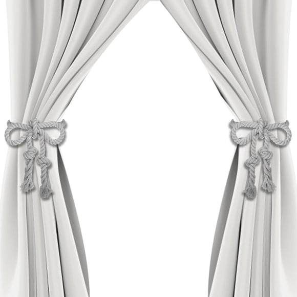 Sujetadores de Cortina Apipi 4 Piezas Cuerda Boho 100 cm Gris