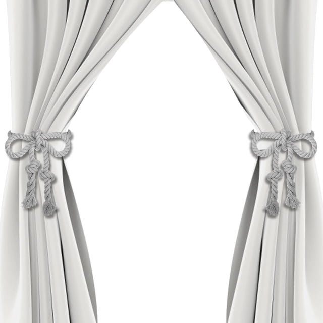 Sujetadores de Cortina Apipi 4 Piezas Cuerda Boho 100 cm Gris