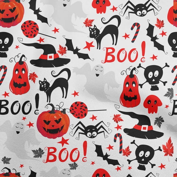 oneOone Cotton Flex Red Fabric Halloween Fabric For Sewing Printed Craft Fabric By The Yard 40 Inch Wide