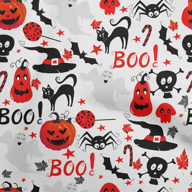 oneOone Polyester Spandex Red Fabric Halloween Fabric For Sewing Printed Craft Fabric By The Yard 56 Inch Wide