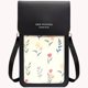 thumbnail image 1 of Bolsa de hombro Tarjetero para mujer con estampado floral, monedero para teléfono móvil táctil, bolso diario para damas, 1 of 3