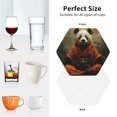 thumbnail image 7 of Bingfone Vintage Jungle Meditating Panda Leather Drinks Coasters with Set of 6,Suitable for Home Kitchen,Coffee Cup Coasters Home Gift, 7 of 7