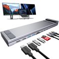 thumbnail image 1 of Estación de acoplamiento USB-C Mukiya 9 en 1 con doble HDMI 4K y PD de 100 W, 1 of 9