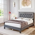 Homfa Full Size Bed with Adjustable Headboard, Platform Bed Frame with