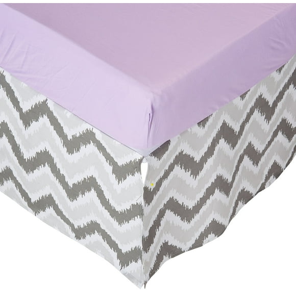 Bacati Ikat Lilas/gris Ensemble de Berceau 6 Pcs avec 4 Couvertures en Mousseline