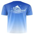 thumbnail image 3 of FINALGANG Mens Casual Print Gradient T Shirt Short Sleeve Crewneck Quick Dry Performance Athletic Tee For Beach Summer Fishing Sky Blue XXL, 3 of 5