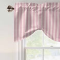 thumbnail image 4 of Pink Striped Tie Up Valance Curtains for Windows, Kitchen Curtains Window Treatments, Modern Simple Farmhouse Beige Vintage Short Window Shades Valances for Bedroom Bathroom Cafe 42"x18", 4 of 8