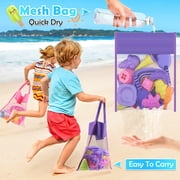 Dreamon Collapsible Beach Toys Set for Kids 3-10 – Sand Bucket with Molds & Mesh Bag, 2-pack Shovels, Ice Cream Sand Toys for Travel and Sandbox