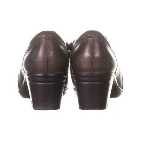 Clarks Womens Emslie Craft Leather Almond Toe Clogs