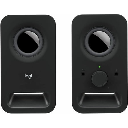 Restored Logitech Z150 Multimedia 2.0 Portable Computer Wired Speakers - Black (Refurbished)