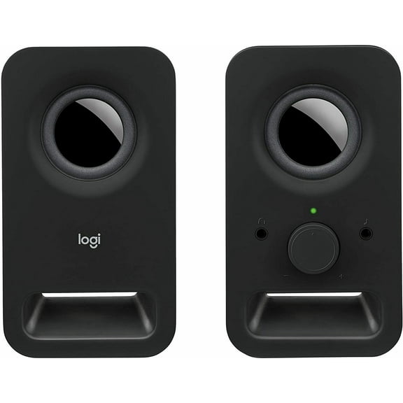 Restored Logitech Z150 Multimedia 2.0 Portable Computer Wired Speakers - Black (Refurbished)