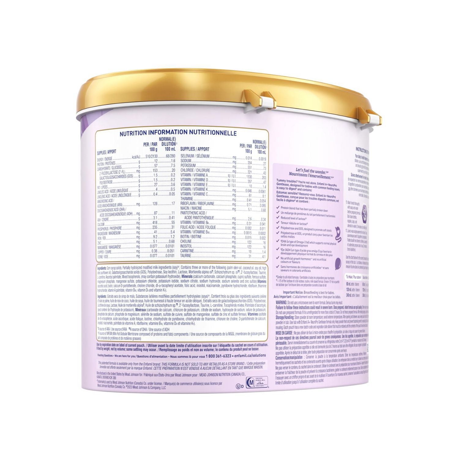 NeuroPro™ Gentlease, Baby Formula, 0-12 months, Powder Tub